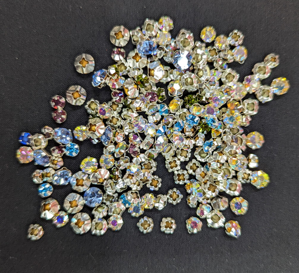 Rose Montees, (rhinestones with crossed channel prongs) large quantity