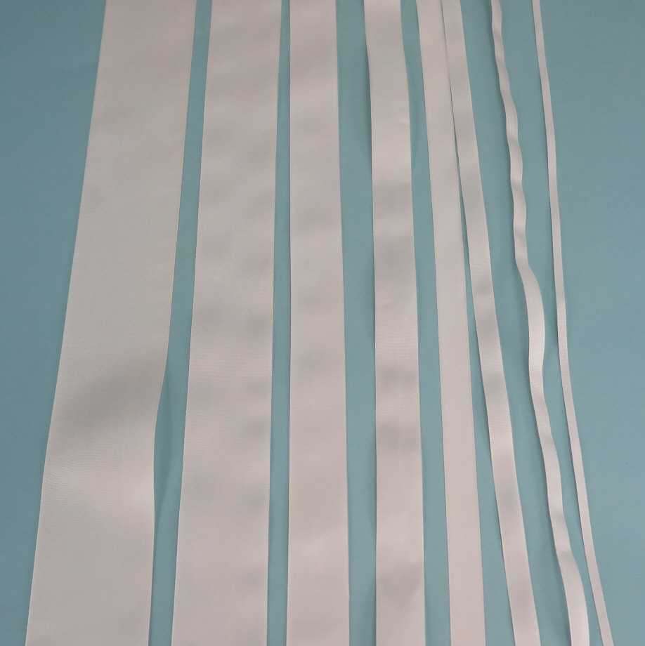 SILK RIBBONS, natural white, various widths SRW01xx